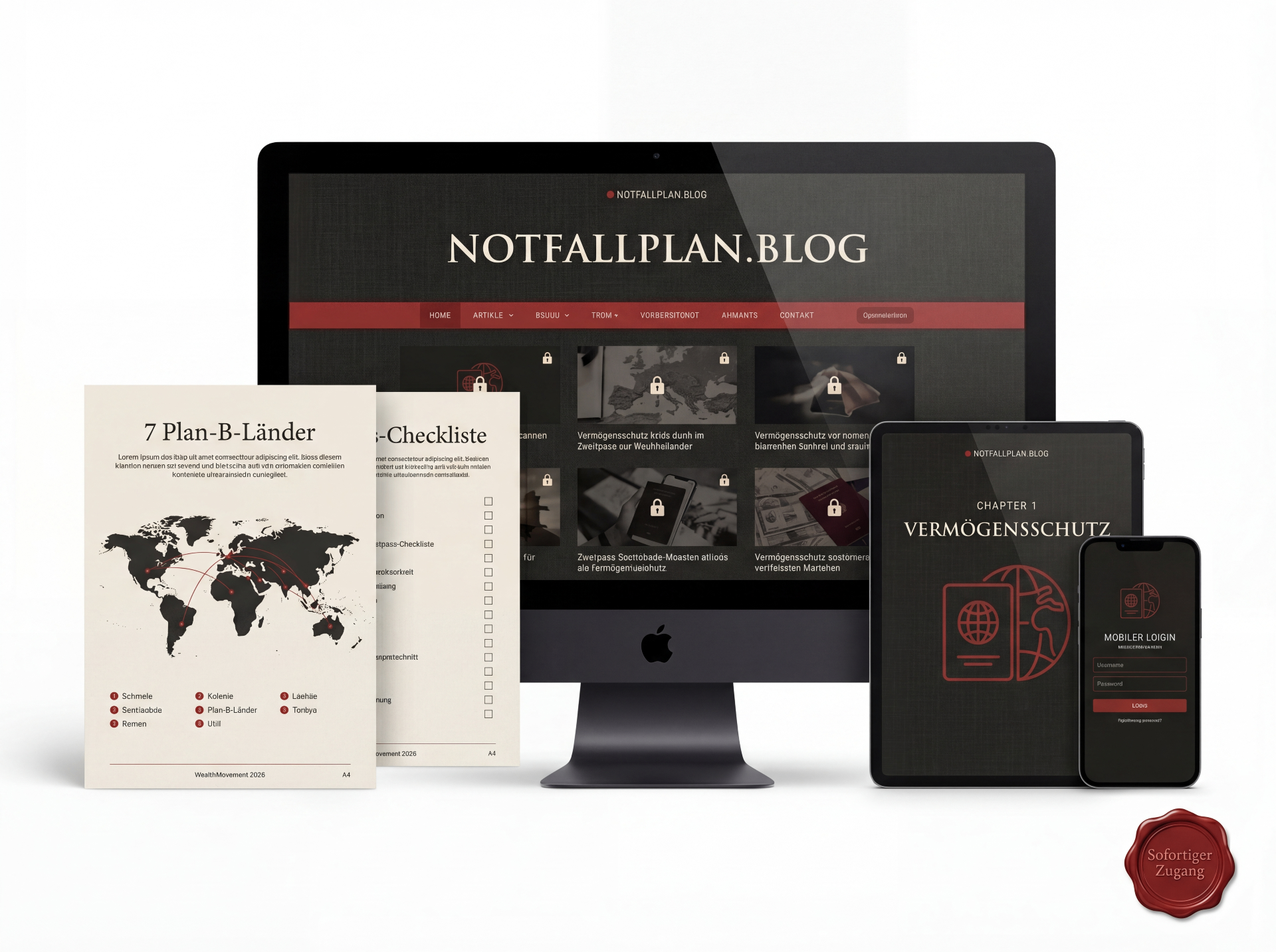 Notfallplan — Zugang auf Desktop, Tablet und Smartphone